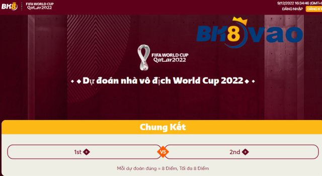 Đi tới trang dự đoán nhà vô địch World Cup 2022