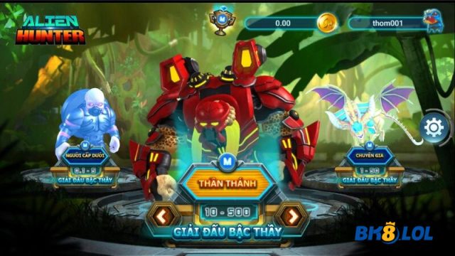 Các cấp độ khi chơi Alien Hunter BK8