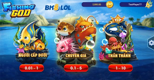 Luật chơi và các cấp độ chơi game Fishing God