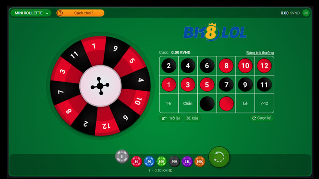 Trò Chơi Nhanh Mini Roulette BK8 
