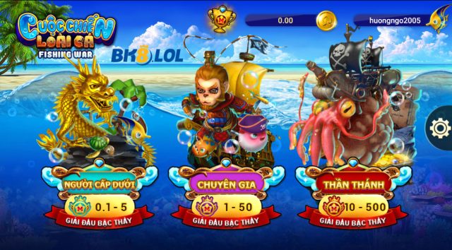 Chọn cấp độ chơi bắn cá