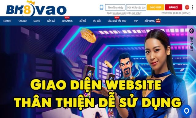 Giao diện website thân thiện dễ sử dụng