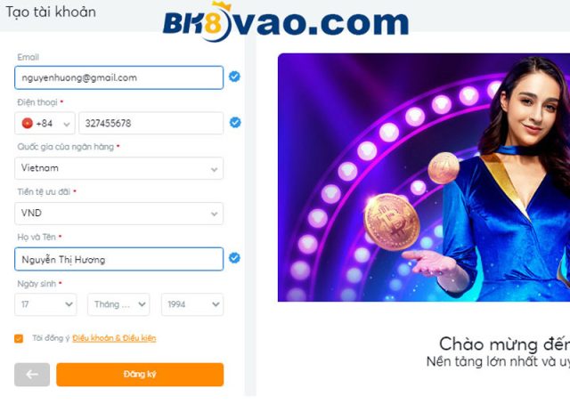 Nhập đầy đủ, chính xác thông tin